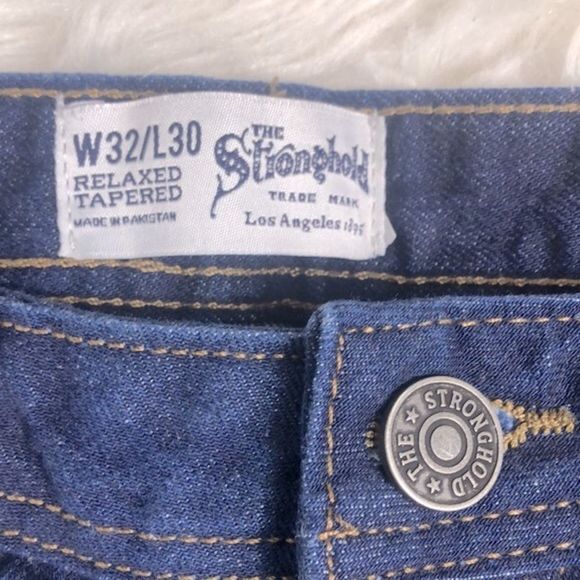 The Stronghold Relaxed Tapered Button Fly Dark Wash Jeans Size 32x30 - Picture 6 of 10